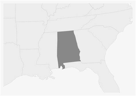 Premium Vector Map Of USA With Highlighted Alabama State Map