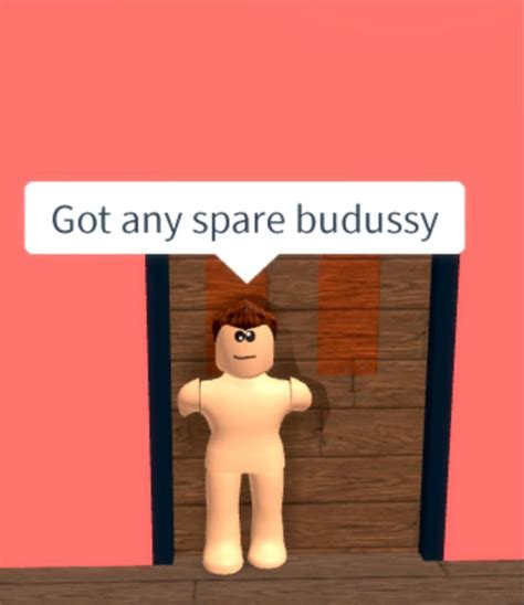 Got Any Spare Budussy Roblox Funny Roblox Cringe Roblox Memes