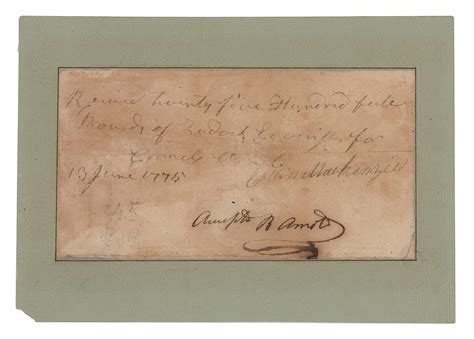 Benedict Arnold Document Signed 1775 Rr Auction