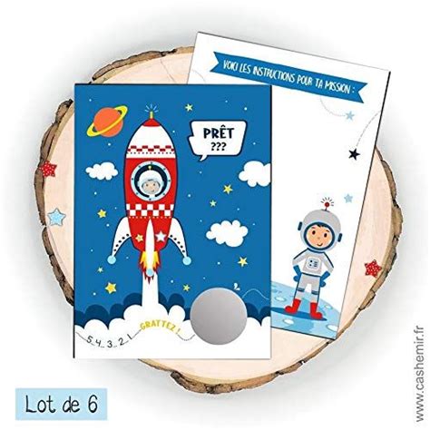 Cartes D Invitation Gratter Anniversaire Astronaute Fus E Carton