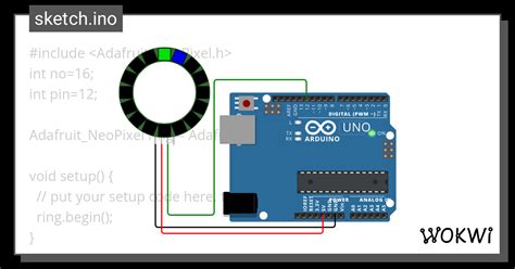 Neopixel Ring Wokwi ESP32 STM32 Arduino Simulator