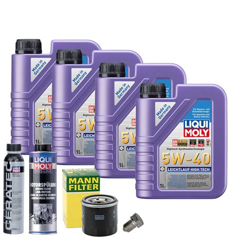 Motoröl 5W40 LIQUI MOLY 4L MANN Ölfilter Spülung Cera Tec