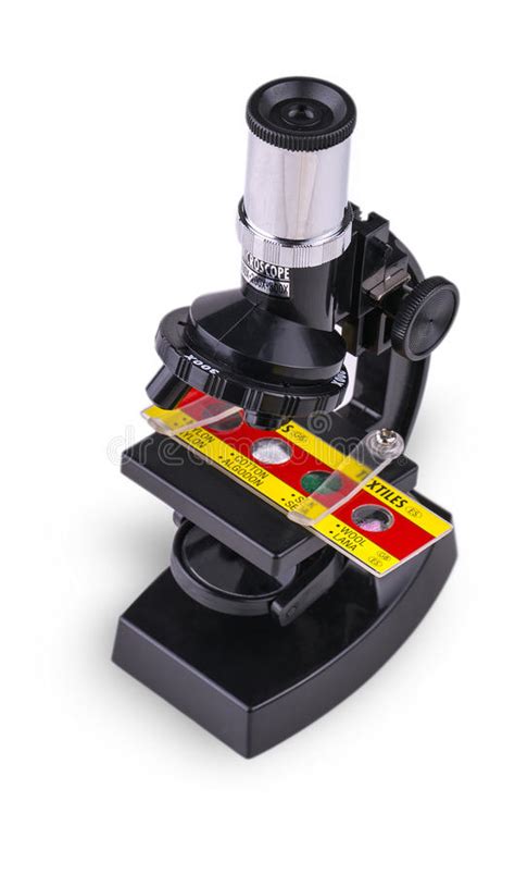 Microscope D Enfant D Isolement Sur Le Fond Blanc Image Stock Image