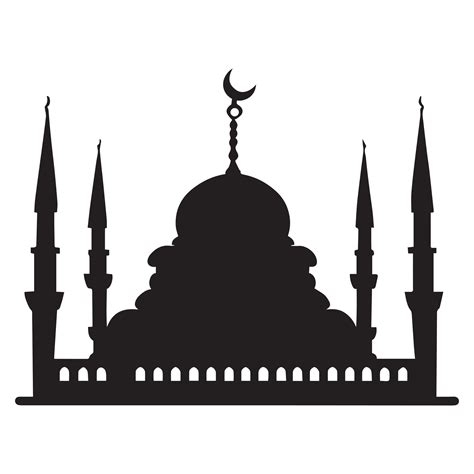 A Beautiful Mosque Vector Silhouette Illustration 24790348 Vector Art ...