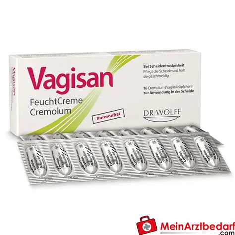 Vagisan Moisturising Cream Cremolum Hormone Free Vaginal Suppositories