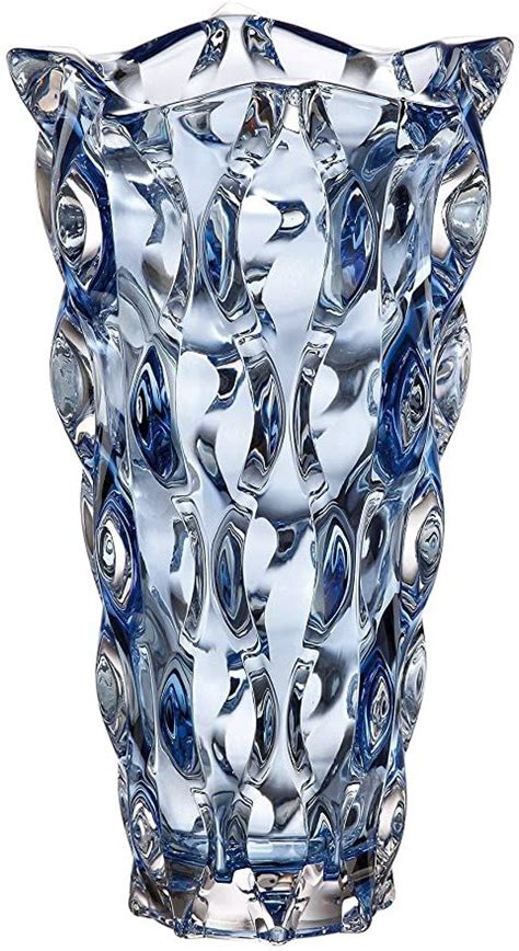 Czech Bohemian Crystal Glass Vase Height Blue Decorative Gift