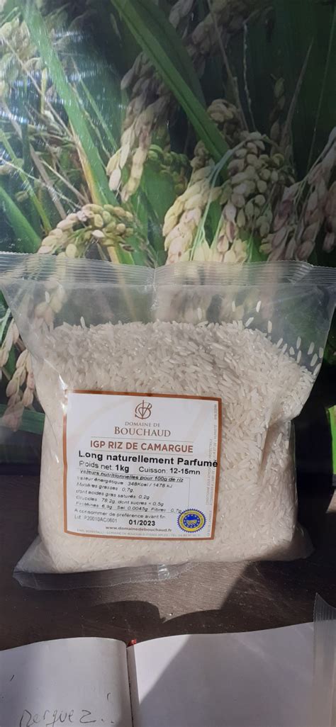 Riz long blanc parfumé igp 1 kg Domaine De Bouchaud Locavor fr