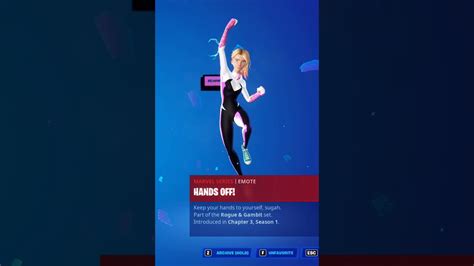 Hands Off Spider Gwen Skin Showcase Fortnite Dances And Emotes Fortnite Chapter 3 Season 4