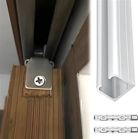 AMUFJJ Kit De Herrajes para Puertas Corredizas Ocultas con Riel, Riel