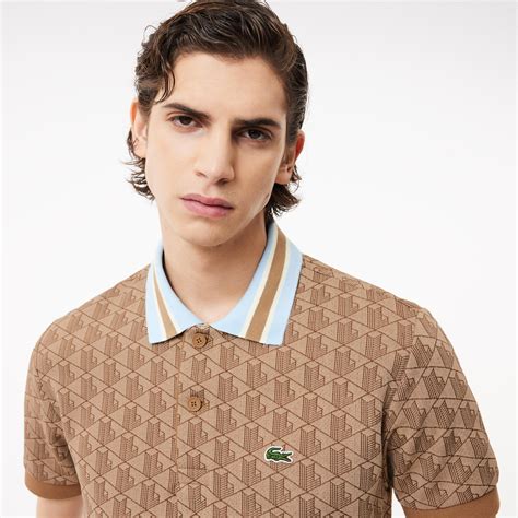 Lacoste Classic Fit Contrast Collar Monogram Motif Polo Shirt DH1417