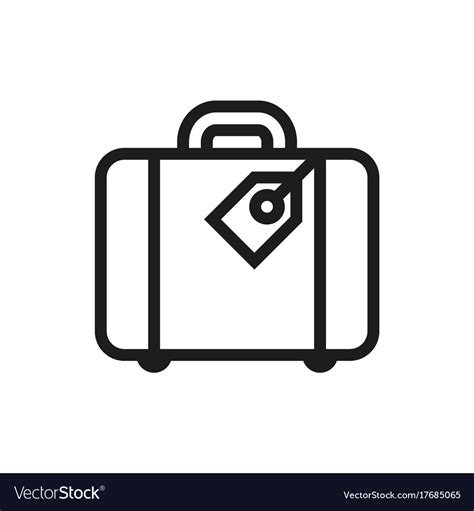 Luggage Icon On White Background Royalty Free Vector Image