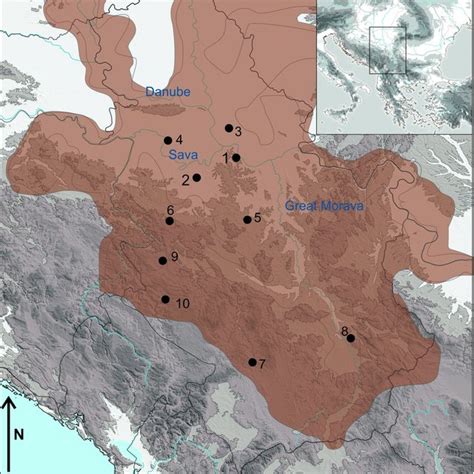 Map Of The Study Sites With Vinča Distribution And Sites Mentioned In