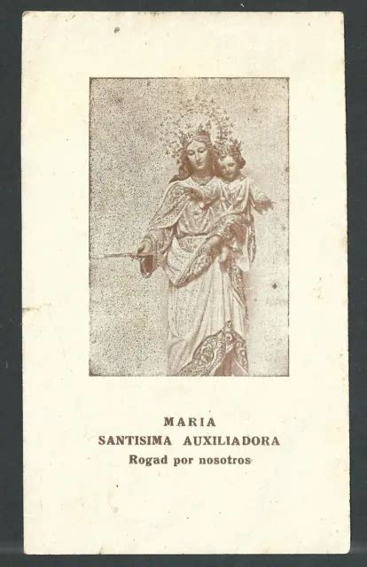 Estampa Antigua De La Virgen Maria Auxiliadora Andachtsbild Santino