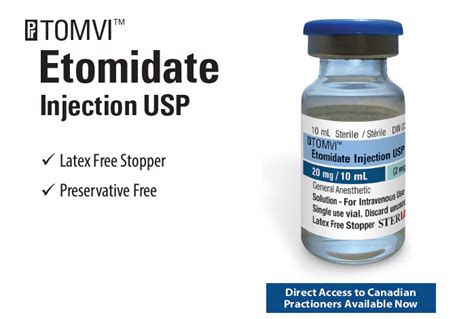 Sterimax Is Pleased To Announce The Launch Of Etomidate Injection Usp