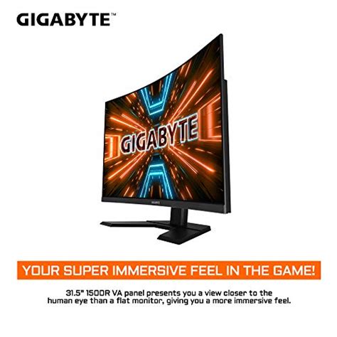 Gigbayte G32qc 32 165hz 1440p Curved Gaming Monitor 2560 X 1440 Va 1500r Display 1ms Mprt