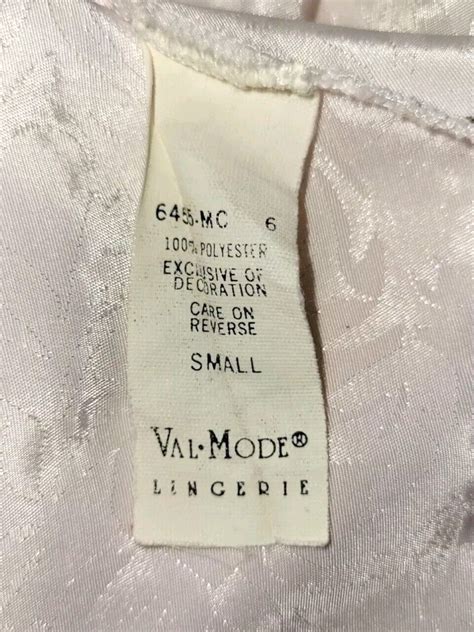 Vtg Val Mode Lingerie Womens Sm Ivory Satin Shiny Lace Embroidery