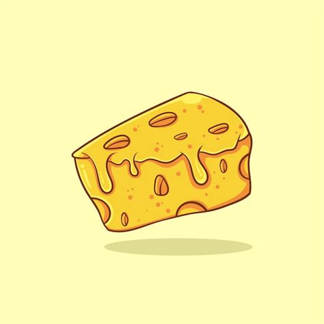 Premium Vector SLICE OF MELTED CHEESE ILLUSTRATION