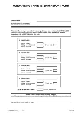 Fillable Online Fundraising 1st Report Form Ontario 5 Pin Bowlers