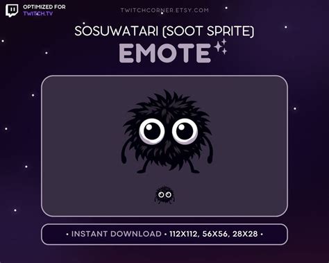 Cute Soot Sprite Twitch Emote Susuwatari Emote Studio Ghibli Twitch