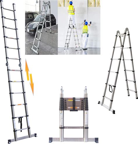 Royalswill 3 8M Telescopic Ladder 12 5FT Extension 1 9M 1 9M A Frame