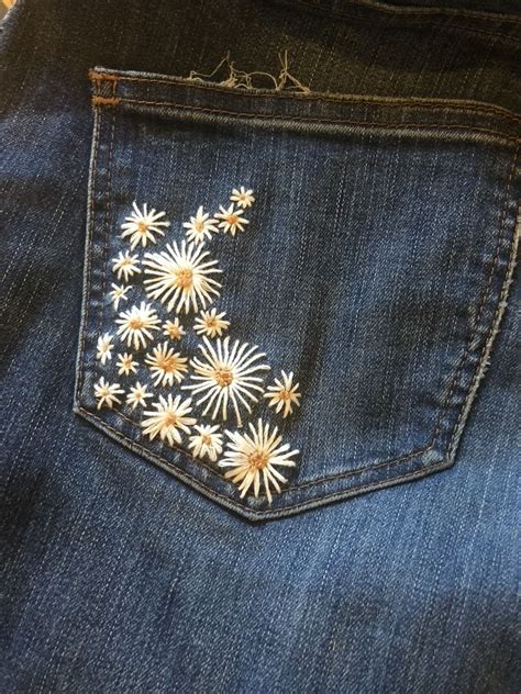 Daisy Pocket Embroidery Clothes Embroidery Diy Sewing Embroidery