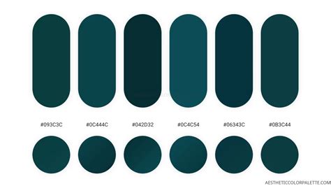 Dark Teal Colors With Hex Codes - Aesthetic Color Palette