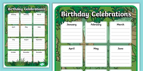 Plants Themed Birthday Chart Poster Teacher Made Twinkl