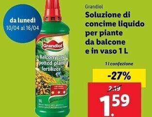 Grandiol Soluzione Di Concime Liquido Per Piante Da Balcone E In Vaso