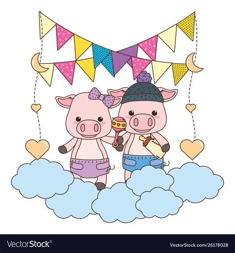 Isolated Baby Pigs Cartoons Design Royalty Free Vector Image