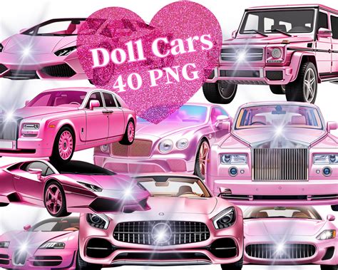 Barbie Car Clipart 40 Transparent PNG Barbie Doll (Instant Download) - Etsy