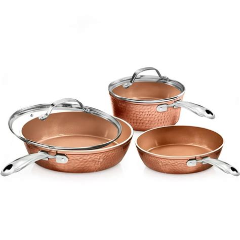 Gotham Steel Hammered Collection Pots And Pans Set 5 Pieces Premium