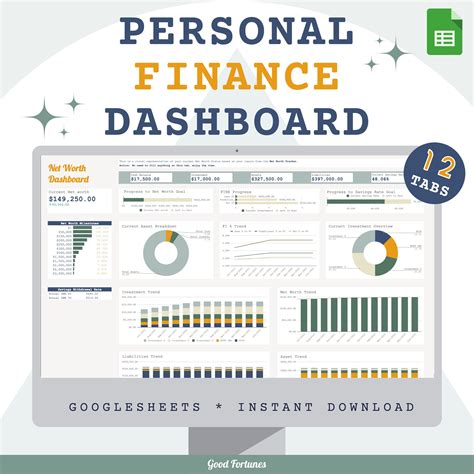 personal finance dashboard  year budget net worth tracker