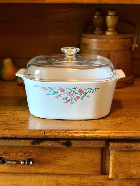 5 Quart Corning Ware A 5 B Rosemarie Casserole Dish With Lid Vintage