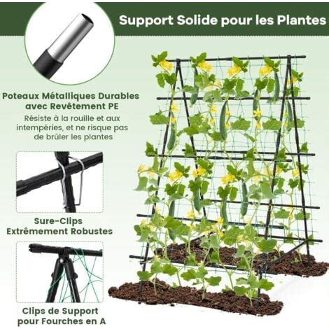 COSTWAY Treillis de Jardin pour Plantes Grimpantes à Cadre en A avec