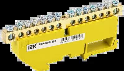 Шина PE "земля" на DIN-изол ШНИ-6х9-14-Д-Ж IEK (YNN10-69-14D-K05 ...