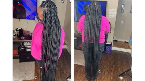 Extremely Long Floor Length Box Braids Guess How Long It Took Me Prettyboss89 Youtube