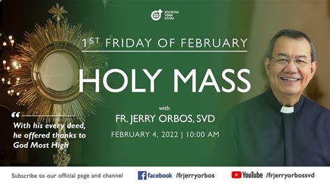 Holy Mass Am February With Fr Jerry Orbos Svd First