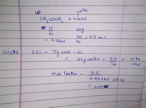 7 15 G Urea And 20 Mathrm G NaOH Dissolved In Water Total Mass Of