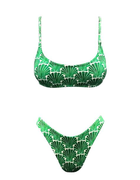 GREEN SEASHELL 90S BIKINI Emma Swimwear