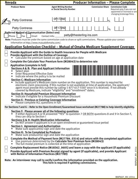 Mutual Of Omaha Medicare Supplement Plan G Application Form Form