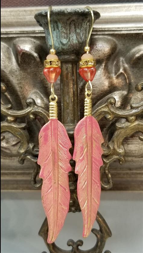 Coral Feather Dangle Earrings ⋆ Behold Jewelry & Designs - West