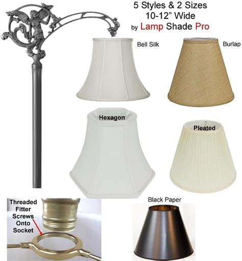 Uno Lamp Shades For Floor Lamps Wthreaded Screw On Socket Fitter 5 Styles 10 12w Burlap