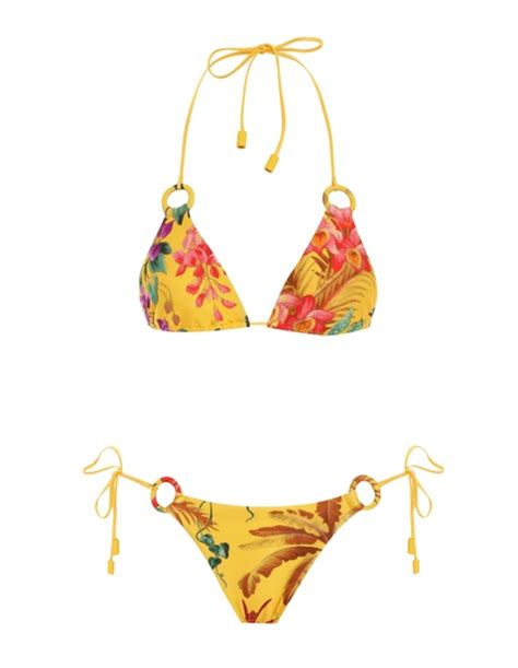 Buy Zimmermann Tropicana Ring Tie Bikini Floral Mango At 30 Off