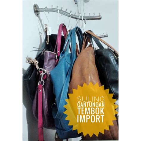 Jual Hanger Suling Tembok 12 Titik Tekuk Gantungan Baju Tas Display