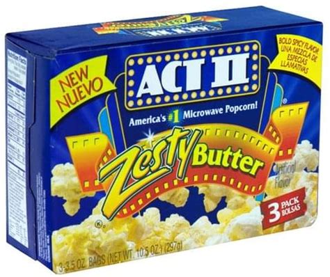 Act Ii Zesty Butter Microwave Popcorn - 3 ea, Nutrition Information | Innit