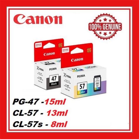 Canon PG 47 CL 57 CL 57S PG47 CL57 CL57S Original Ink Cartridge