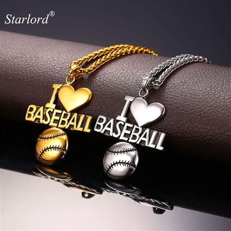 Aliexpress Buy Starlord Baseball Pendant Charms Necklace I Love