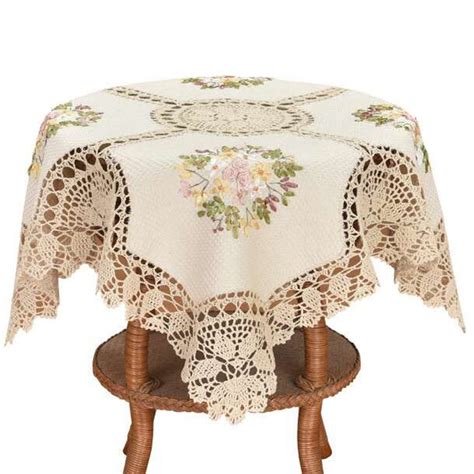 Buy Grelucgo Small Handmade Crochet Cotton Lace Tablecloth Ribbon