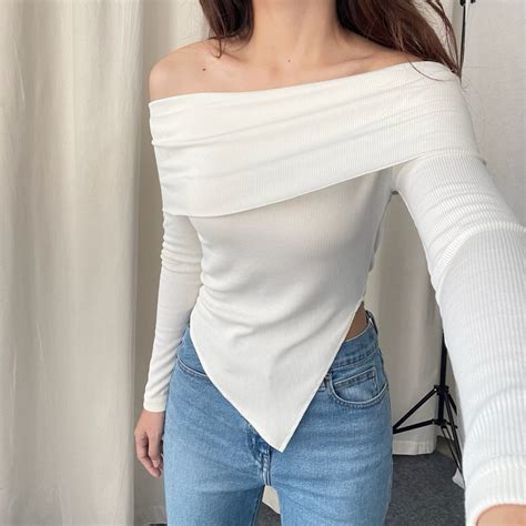 Jual ASOKA Kalu Top 3130 Atasan Wanita Knit Korean Off Shoulder