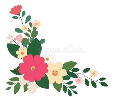 Beautiful Floral Corner Frame Graphic Element Design Stock Illustration - Illustration of ...